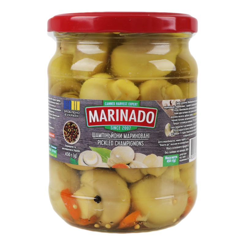 Гриби Маринадо 480мл Шампіньйони маринов