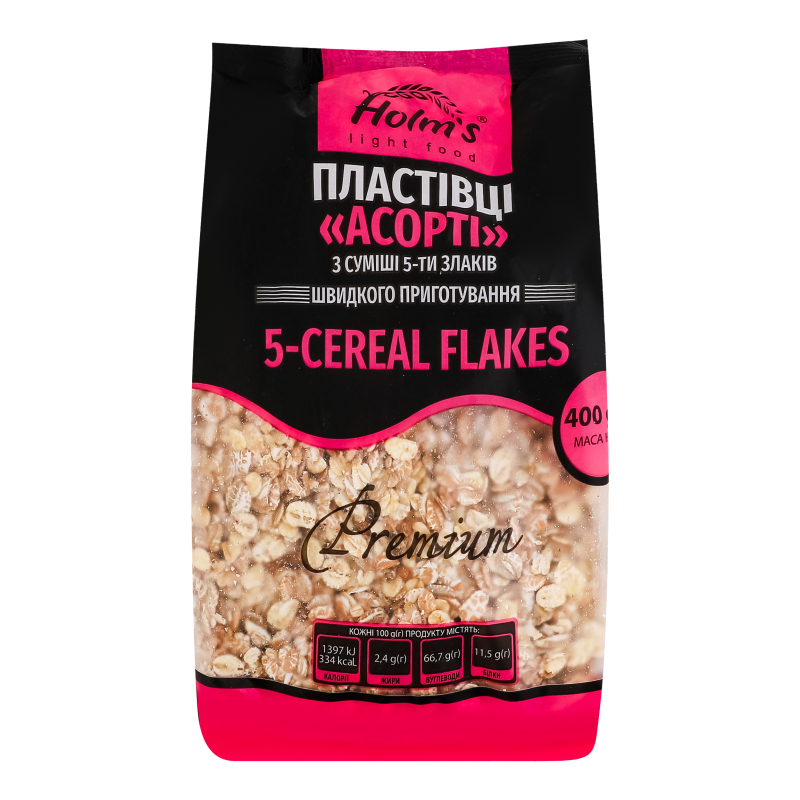 Пластівці Holms 400г 5 Злаків пакет