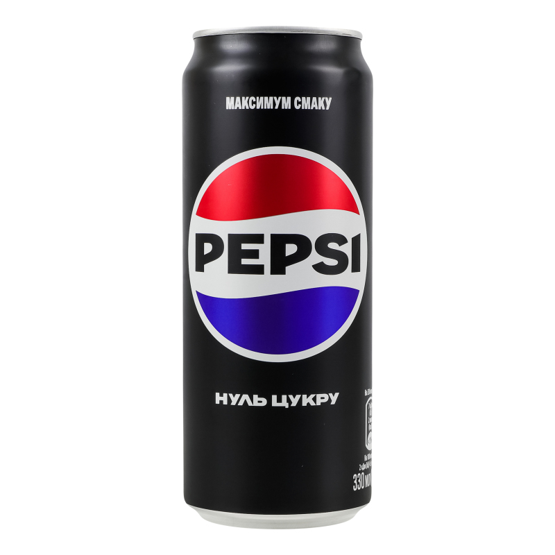 Напій Pepsi 0,33л Black б/ц ж/б
