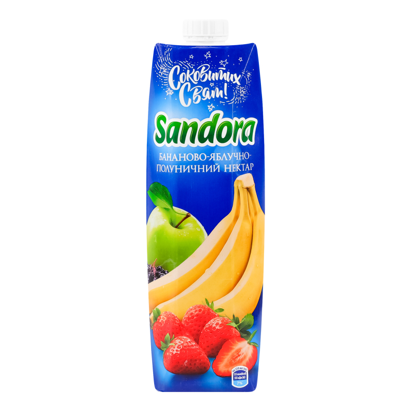 Нектар Sandora 0,95л Банан-ябл-полуниця