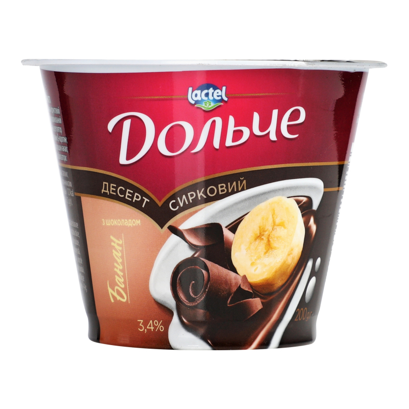 Десерт Дольче 3,4% 200г банан-шоколад ст