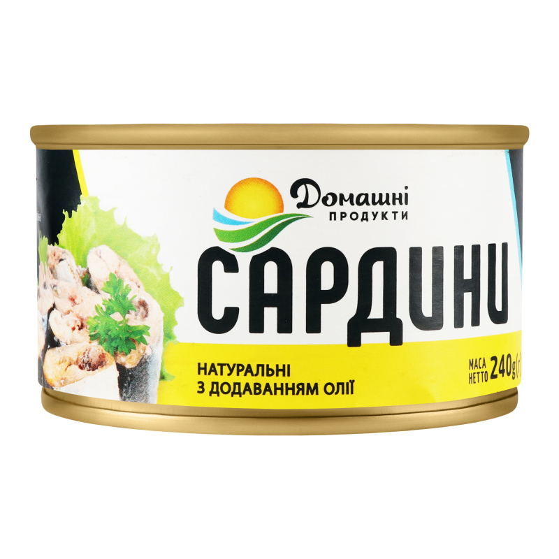 Консер Дом Прод 240г Сардини в олії з/б