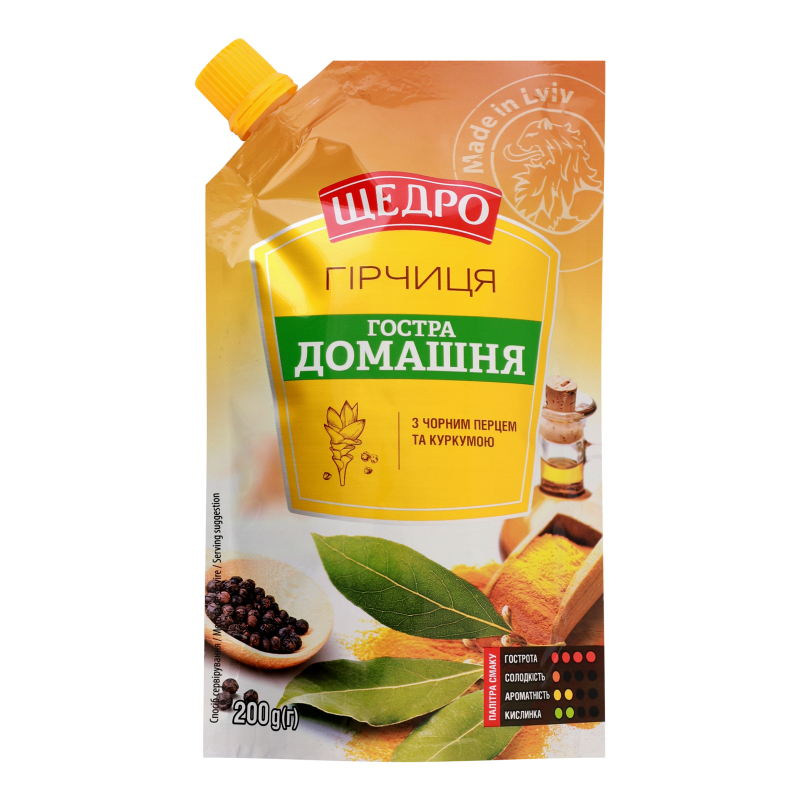 Гірчиця Щедро 200г Гостра домашня д/п