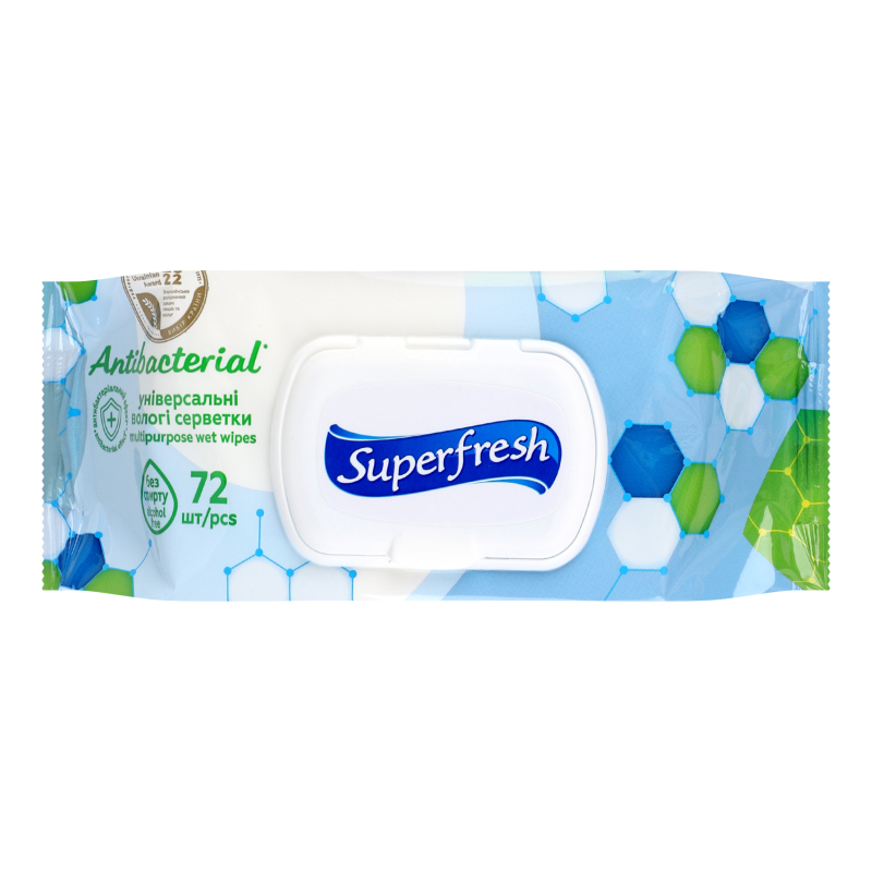 Серветки вологі Superfresh 72шт антибакт