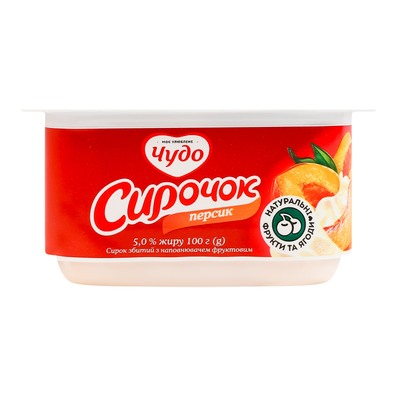 Сирок Чудо 5% 100г Пюре персик