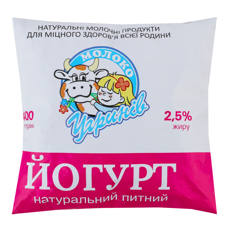 Йогурт Угринів 2,5% 400гНатуральний п/пл