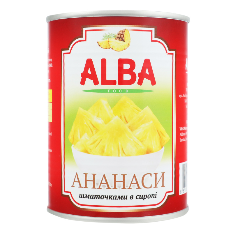 Консерва сол ALBA 580мл Ананаси шматочки