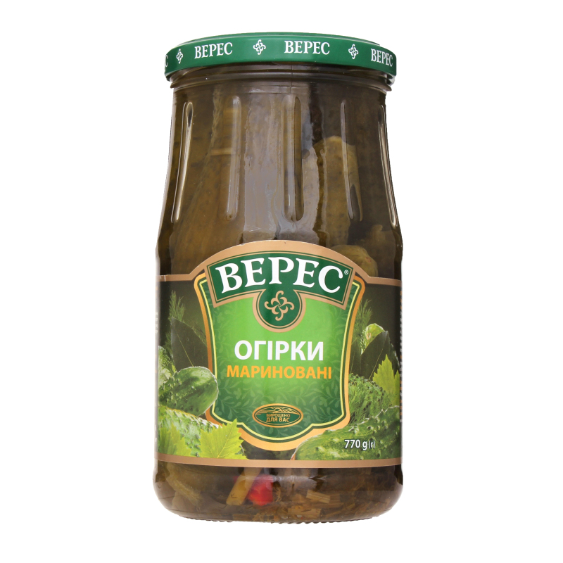 Огірки Верес 770г Мариновані с/б