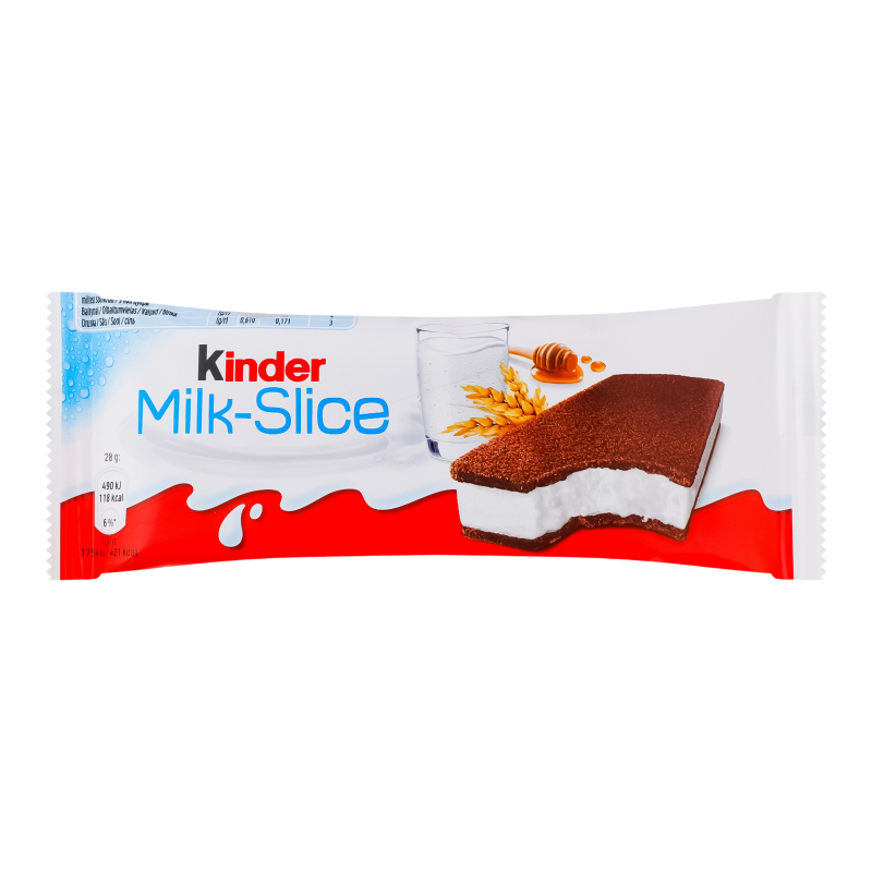 Тістечко Kinder milk-slice 28гБіскМолНач