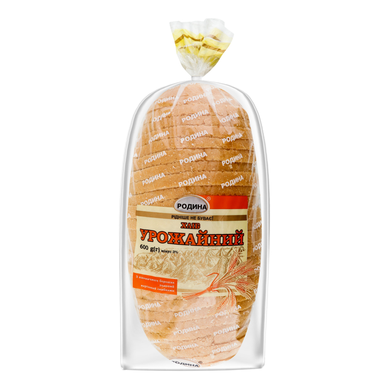 Хліб Родина 600г Урожайний пшеничний різ