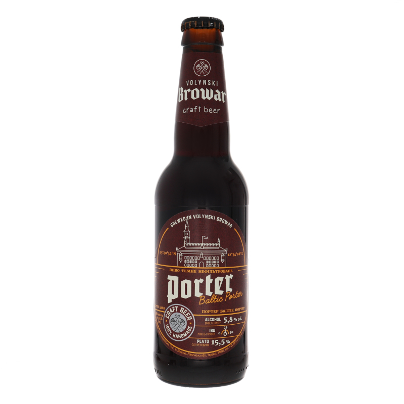 Пиво ВолинськБровар 0,35л Портер5,8%