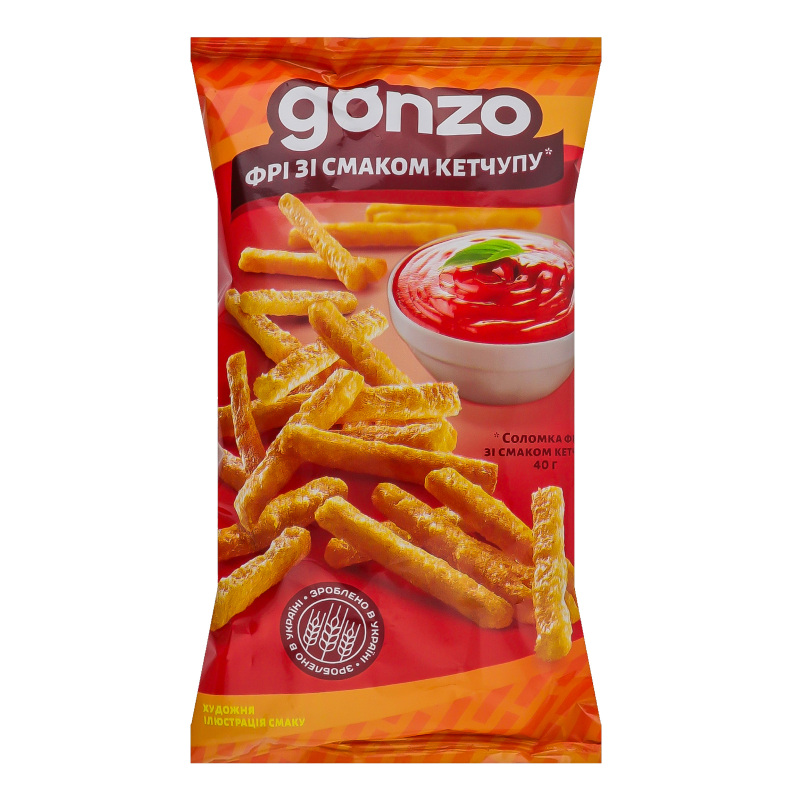 Соломка фрі кукурудзяна Gonzo 40г кетчуп