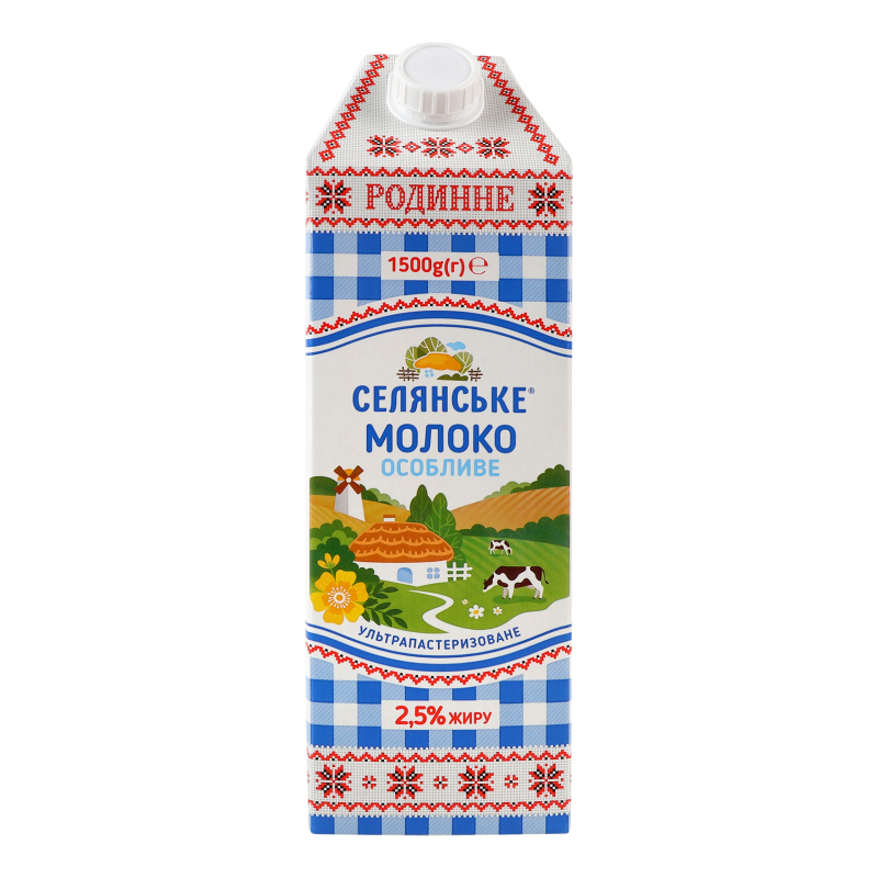 Молоко Селянське 2,5% 1,5л Родинне т/п