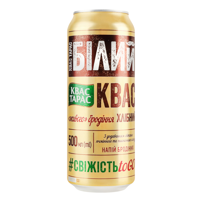 Квас Тарас 0,5л Хлібний білий ж/б