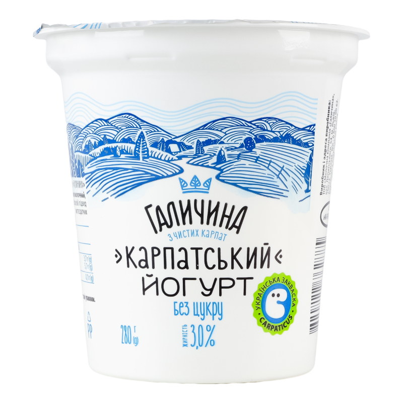Йогурт Галичина 3% 280г Карпатськ стак