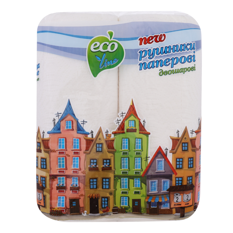 Рушники паперові Еколайн 2шт білі