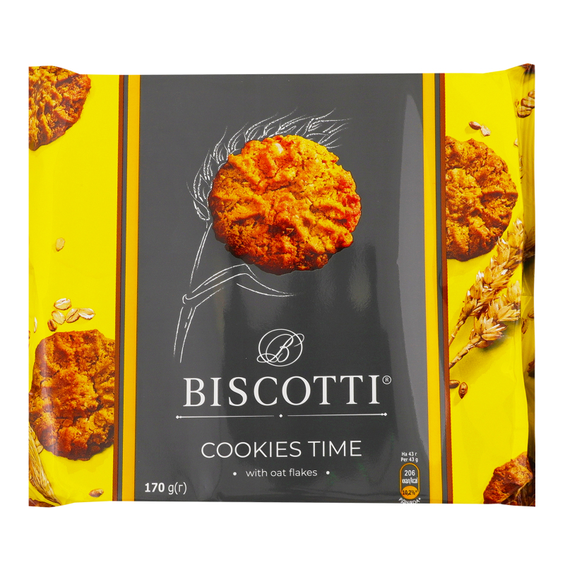 Печиво Біскотті 170г CookiesTime вівс пл