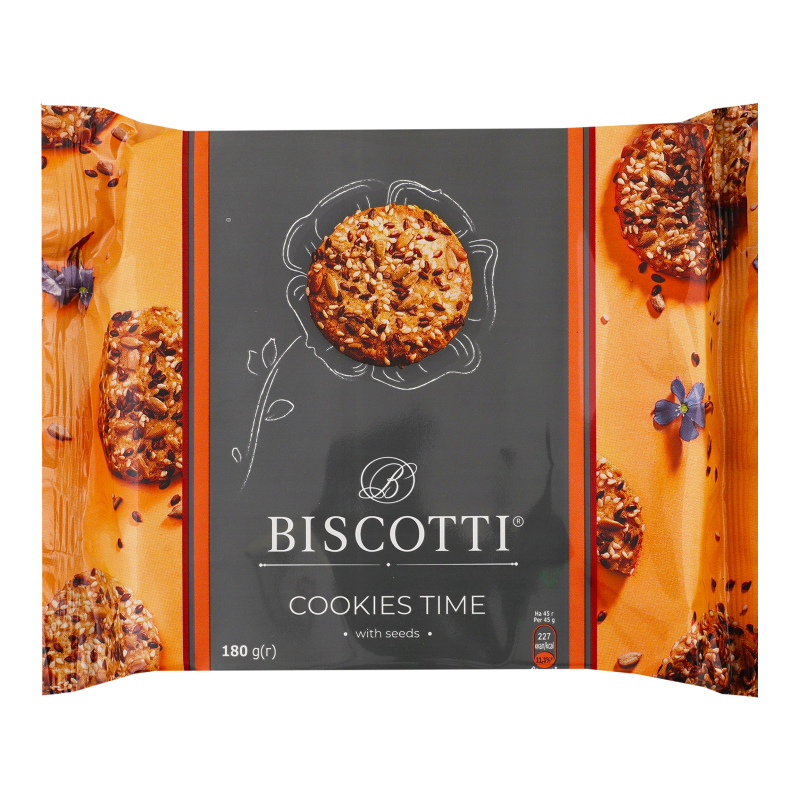 Печиво Біскотті 180г Cookies Time з насі