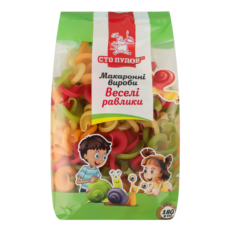 Макарони Сто Пудов 180г Веселі равлики