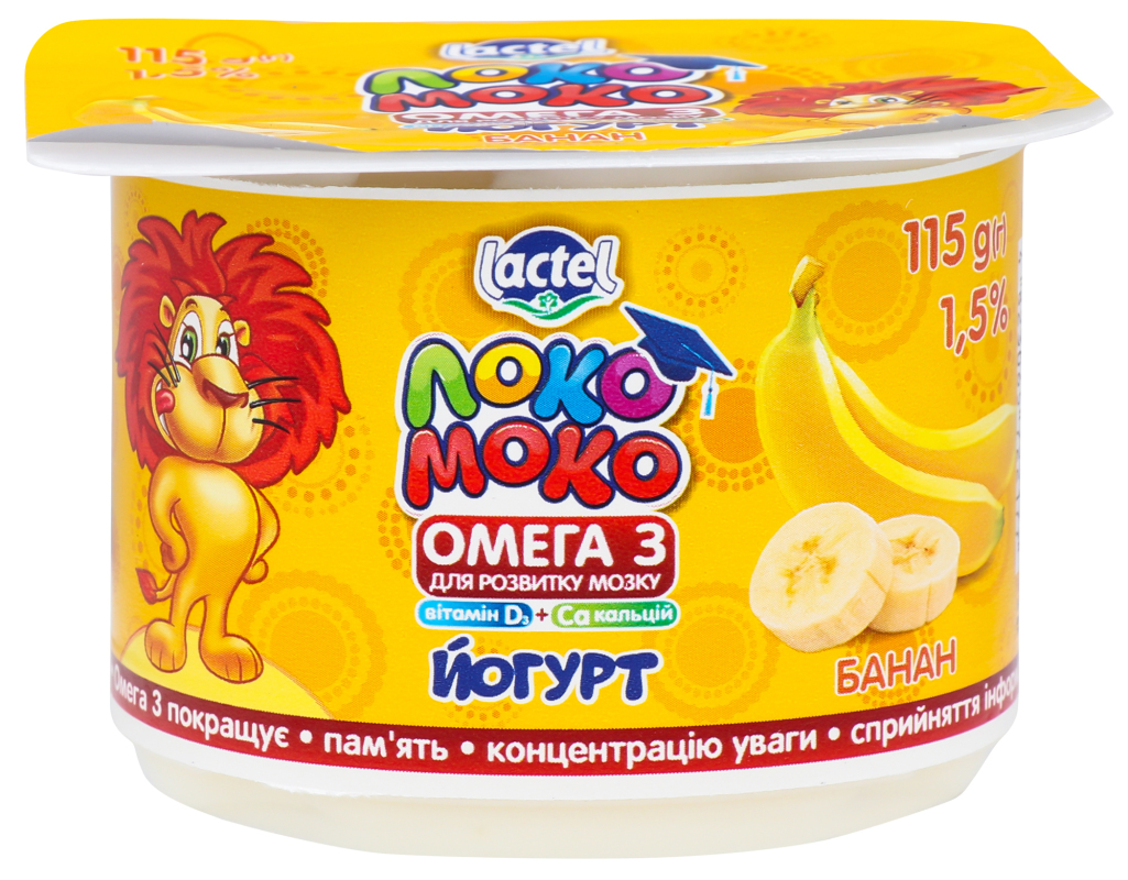 Йогурт Локо Моко 1,5% 115г Банан Омега 3