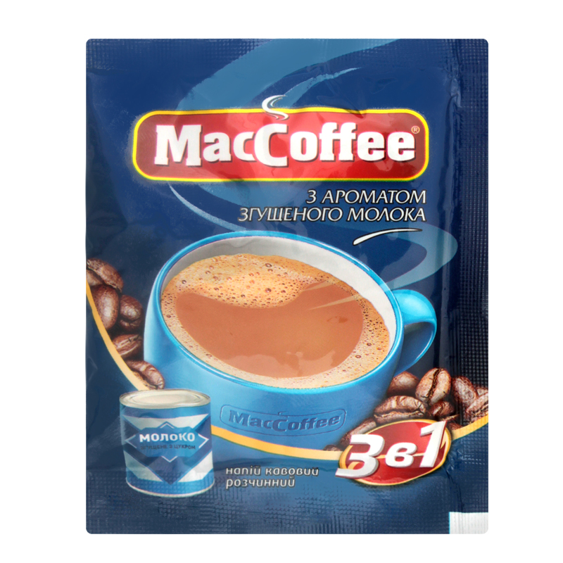 Напій кавовий MacCoffee 3в1 18г Згущ мол