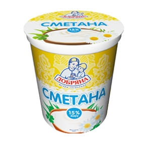 Сметана Добряна 15% 350г ст