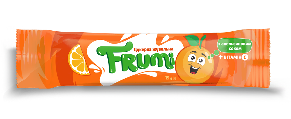 Цукерка жувальна Frumi 15г Апельсин