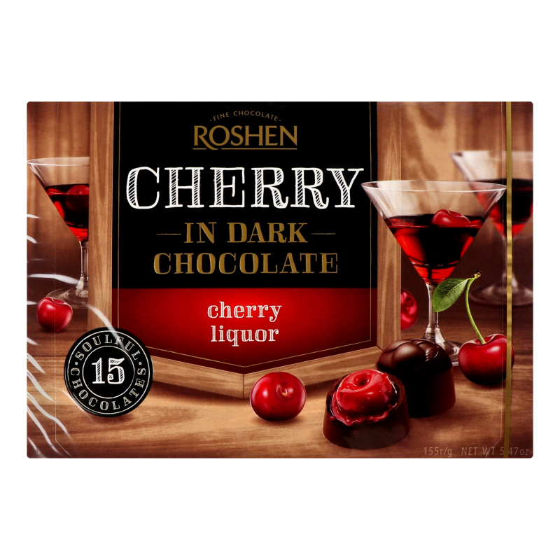 Цукерки ROSHEN 155г Сherry вишнев лікер