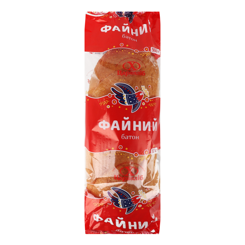Батон Цар Хліб 500г Файний в/г уп