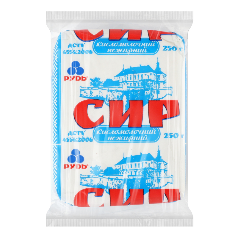 Сир Рудь к/м 250г нежирний
