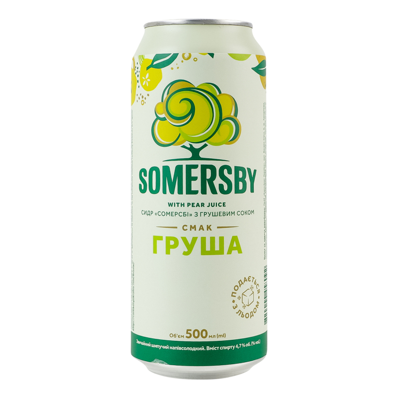 Сидр Somersby 0,5л з груш соком ж/б 4,7%