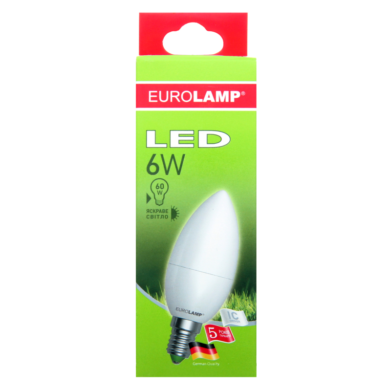 Лампа EUROLAMP LED CL 6W E14 4000K