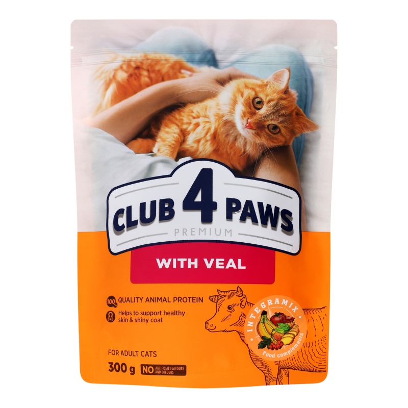 Корм Клуб 4 Лапи дк 300г сух Телятина