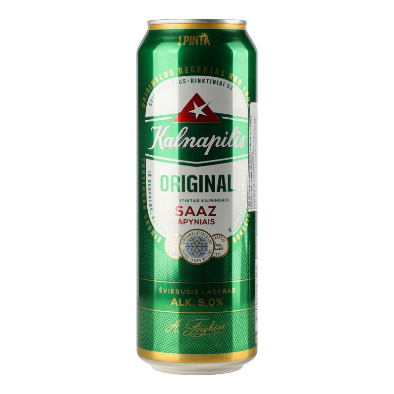Пиво Kalnapilis0,568лOriginal світ5% ж/б