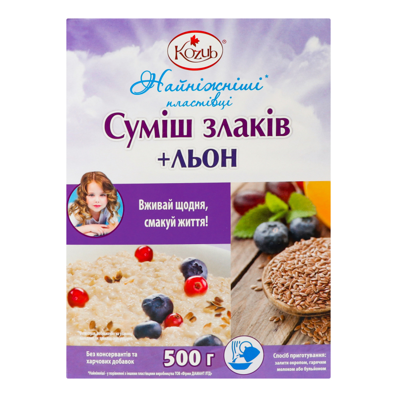 Пластівці Козуб Продукт 500г Найніж+Льон