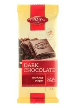 Шоколад АВК 90г Чорний без цукру