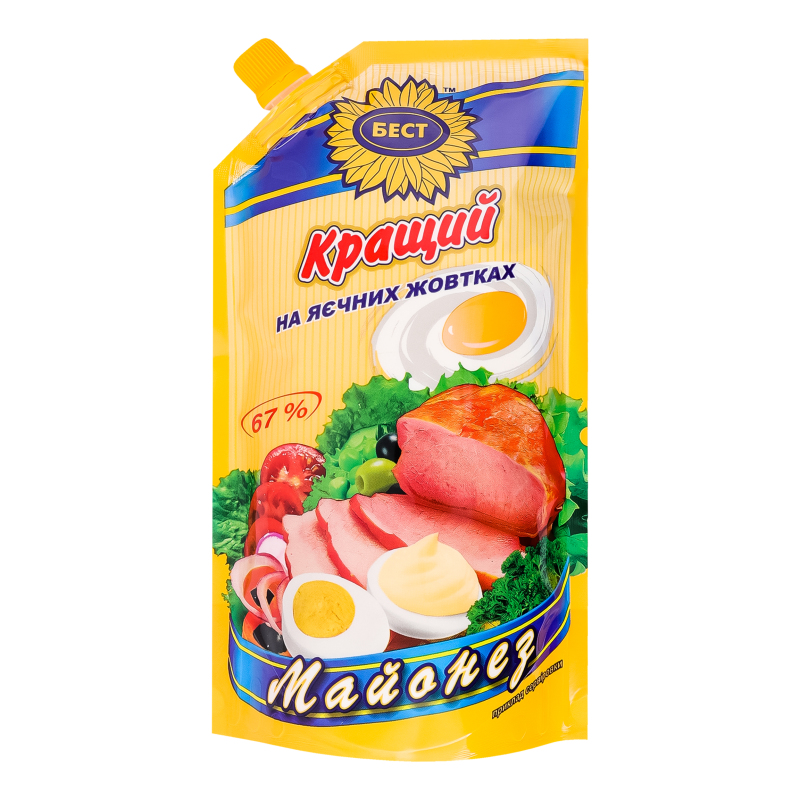 Майонез Бест 67% 385гКращий на яєчн жовт