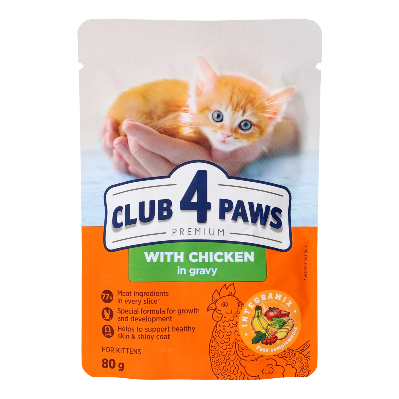 Корм Клуб 4Лапи дк 80г Курка в соусі КОШ