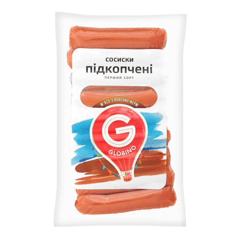Сосиски Глобино 325г Підкопчені 1г