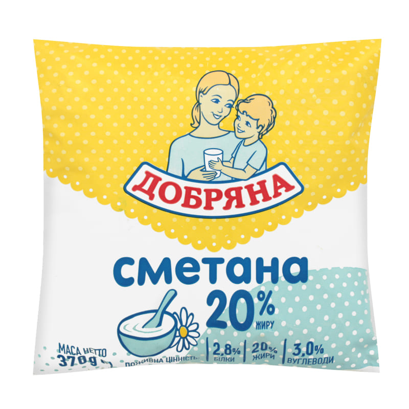 Сметана Добряна 20% 370г п/пл