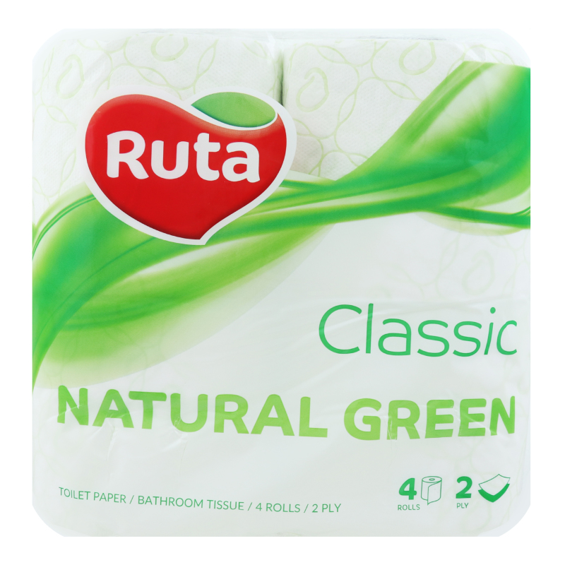 Папір туалетний Ruta 4шт Classic зелений