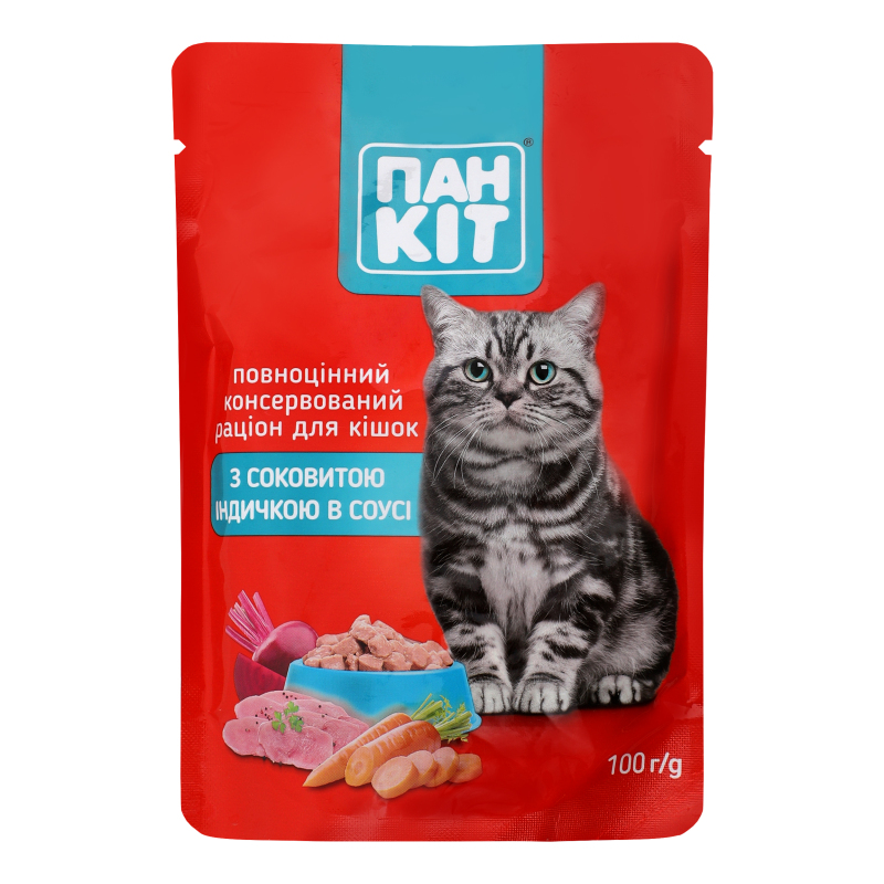 Корм Пан Кот дк 100г Індичка в соусі