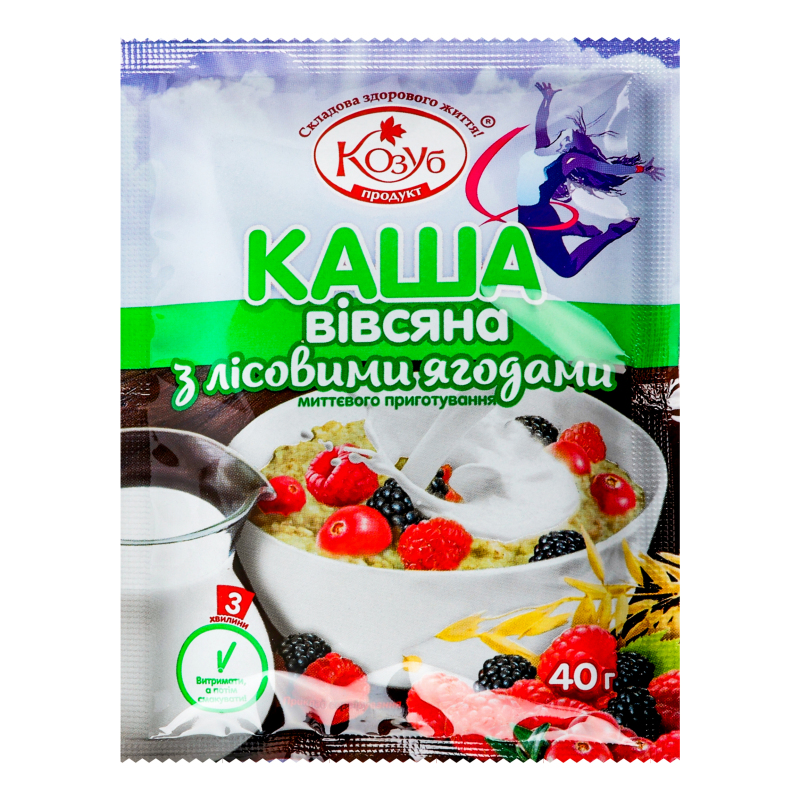 Каша КозубПродукт 40г Вівсяна лісові яго