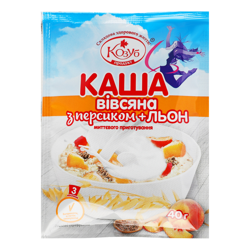 Каша КозубПродукт 40г Вівсяна Персик-льо