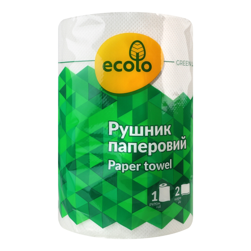Рушники паперові Ecolo 2шари білі