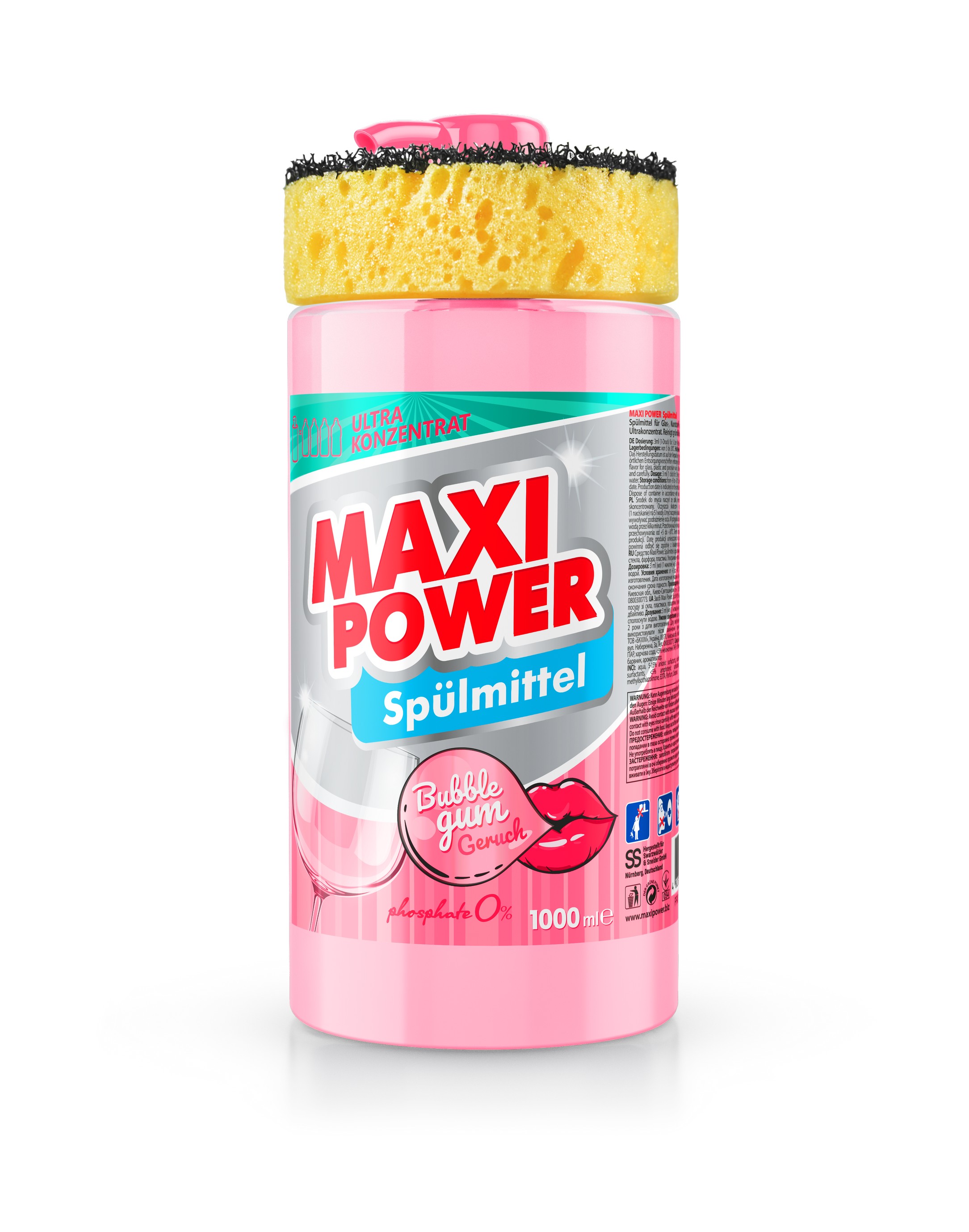 Засіб д/посуду MAXI POWER 1л Бабл Гам