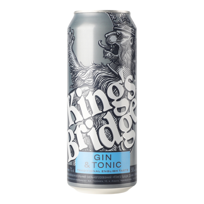 Напій Кінгз Брідж 0,5л Джин тонік 7% з/б