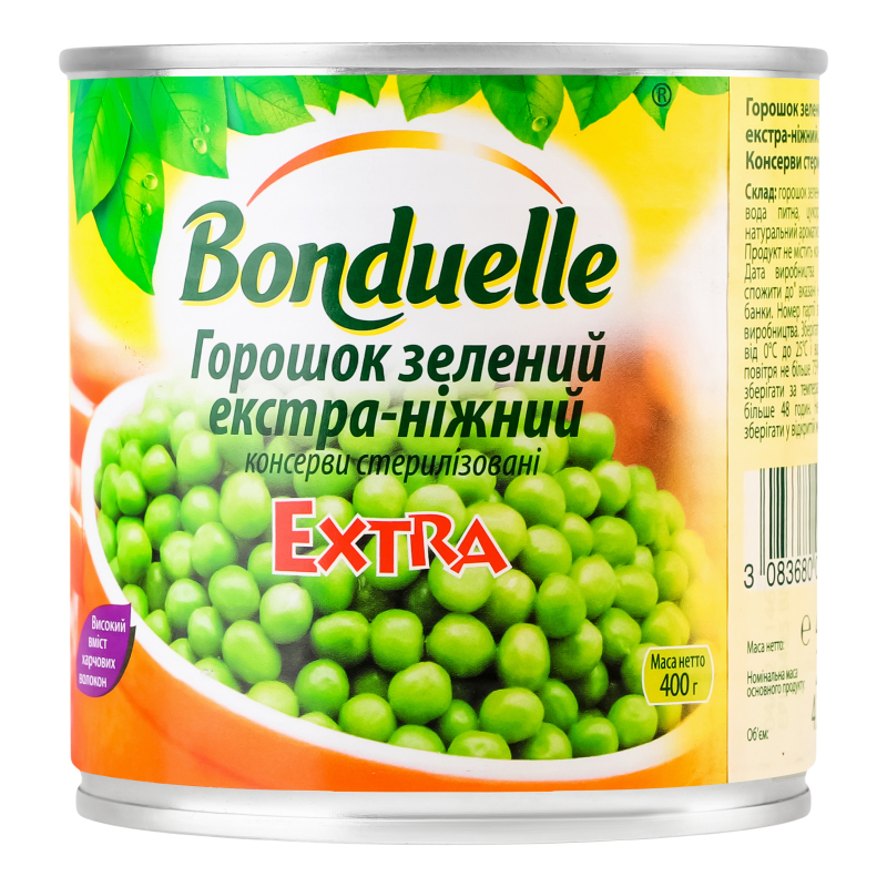Горошок Bonduelle 400г Зелений екстра