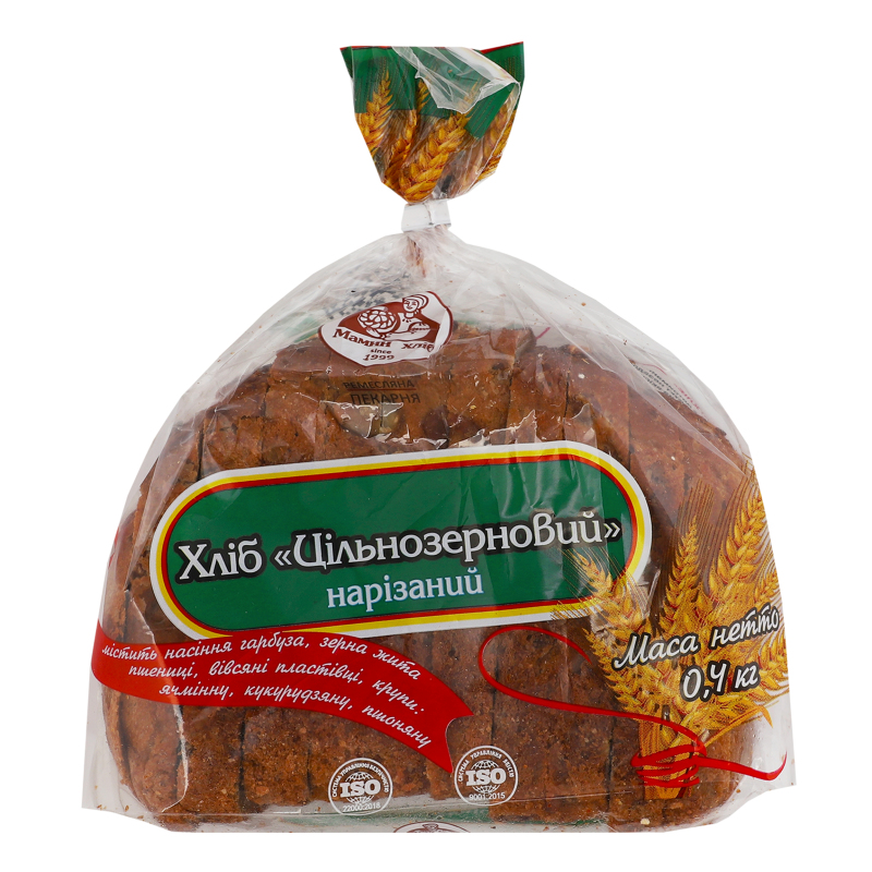 Хліб Мамин Хліб 400г Цільнозерновий
