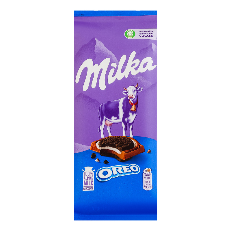 Шоколад Milka 92г молоч кр печ ореоВаніл